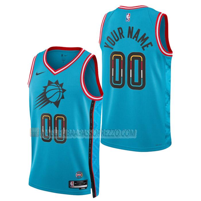 maglia custom phoenix suns di uomo city edition 2023 verde