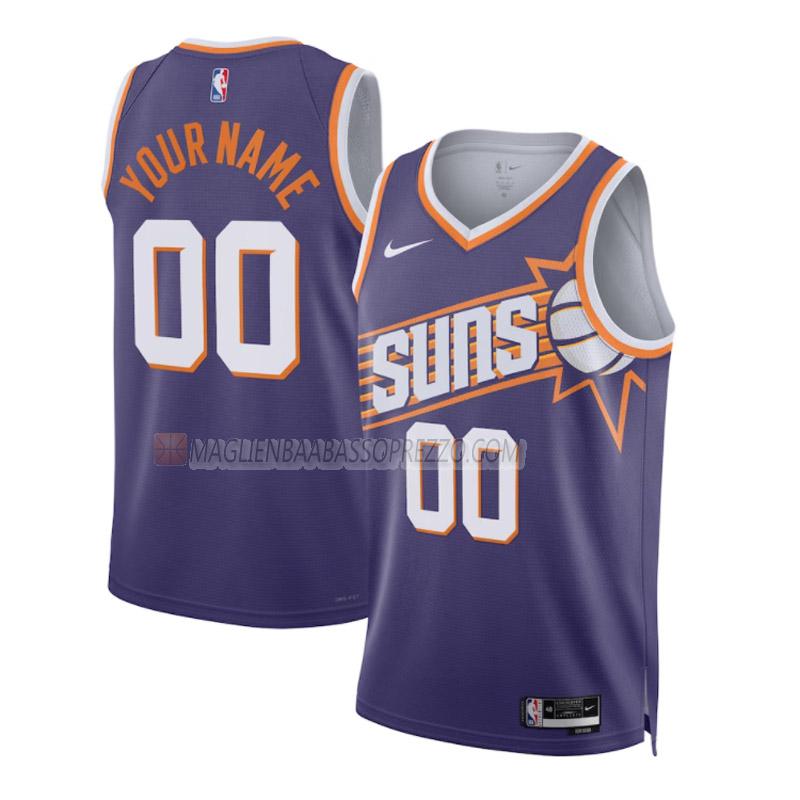 maglia custom phoenix suns di uomo icon edition 2023-24 viola