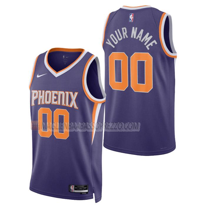 maglia custom phoenix suns di uomo icon edition 2023 porpora