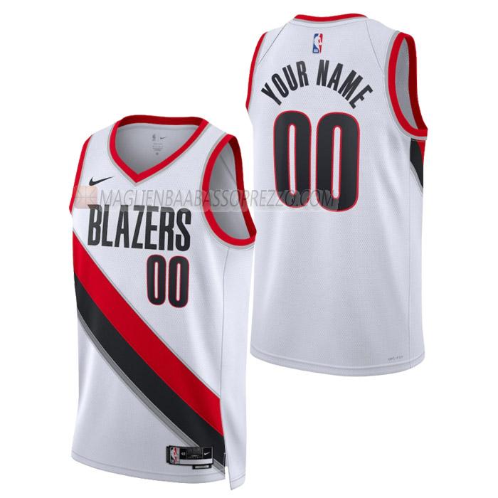 maglia custom portland trail blazers di uomo association edition 2023 bianco