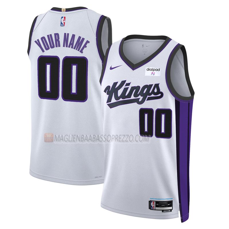 maglia custom sacramento kings di uomo association edition 2023-24 bianco