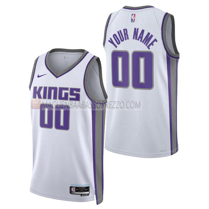 maglia custom sacramento kings di uomo association edition 2023 bianco