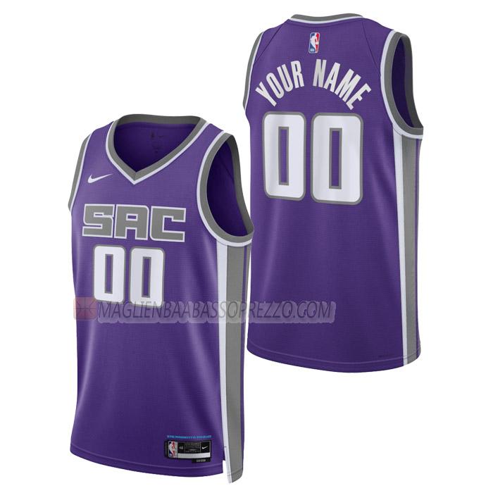 maglia custom sacramento kings di uomo icon edition 2023 porpora