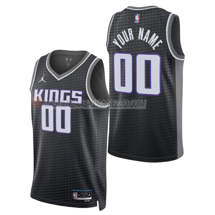 maglia custom sacramento kings di uomo statement edition 2023 nero