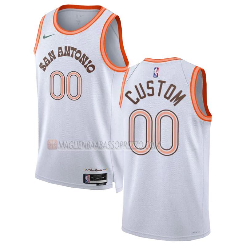 maglia custom san antonio spurs di 0 uomo city edition 2023-24 bianco