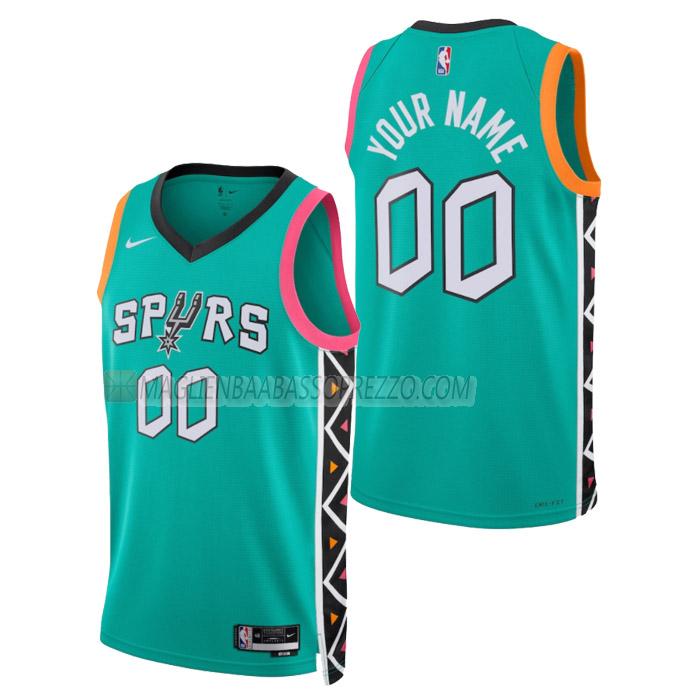 maglia custom san antonio spurs di uomo city edition 2023 verde