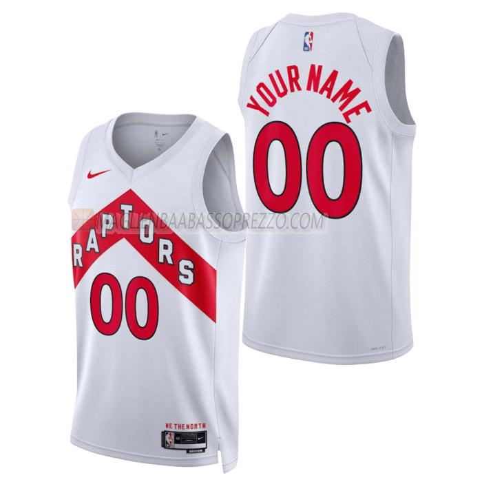 maglia custom toronto raptors di uomo association edition 2023 bianco