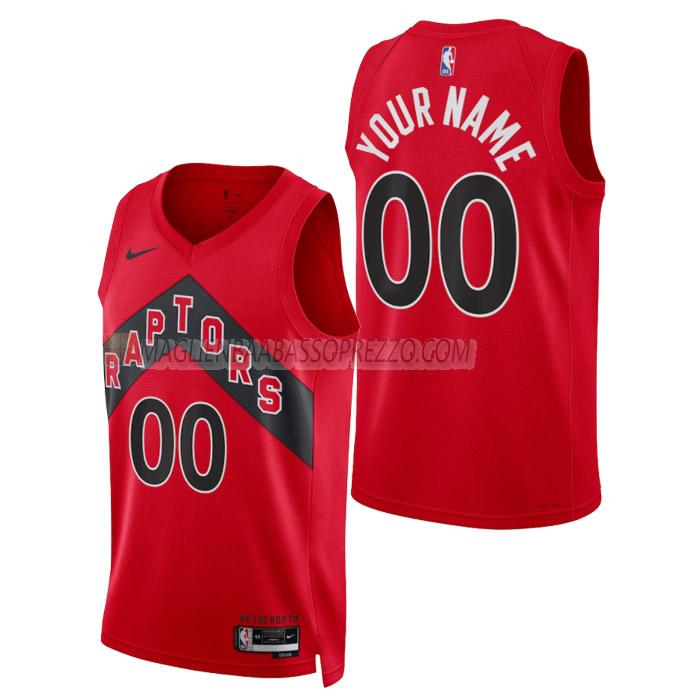 maglia custom toronto raptors di uomo icon edition 2023 rosso