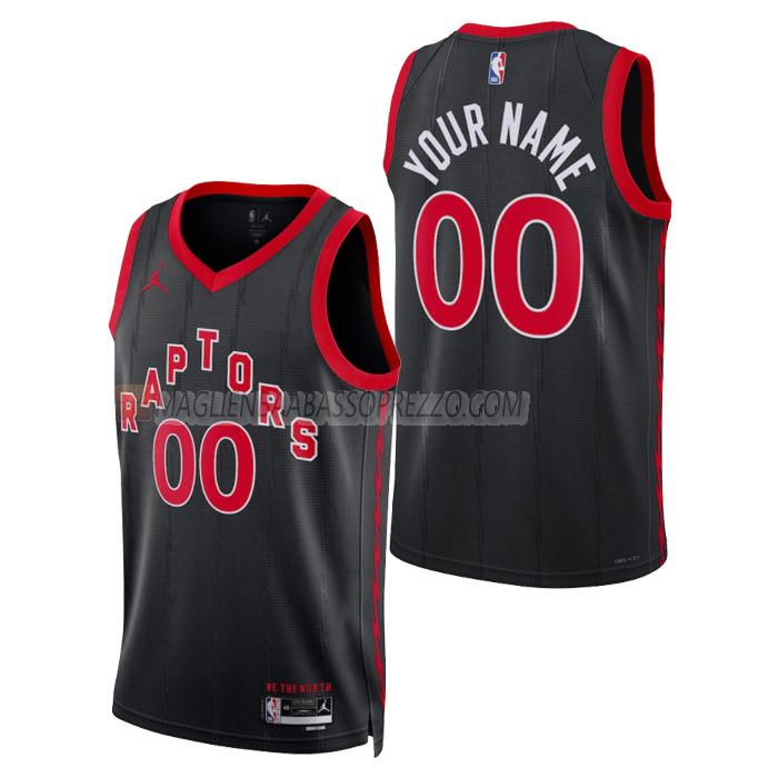 maglia custom toronto raptors di uomo statement edition 2023 nero