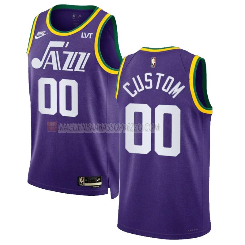 maglia custom utah jazz di 0 uomo classic edition 2023-24 viola