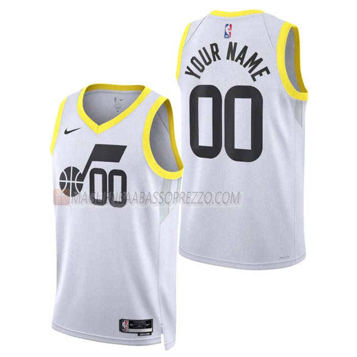 maglia custom utah jazz di uomo association edition 2023 bianco