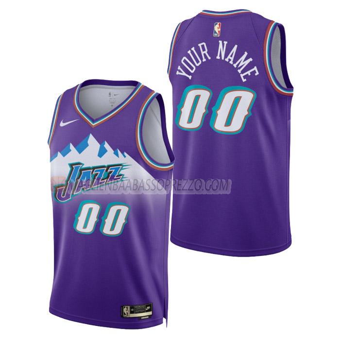 maglia custom utah jazz di uomo city edition 2023 porpora