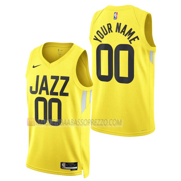 maglia custom utah jazz di uomo icon edition 2023 giallo