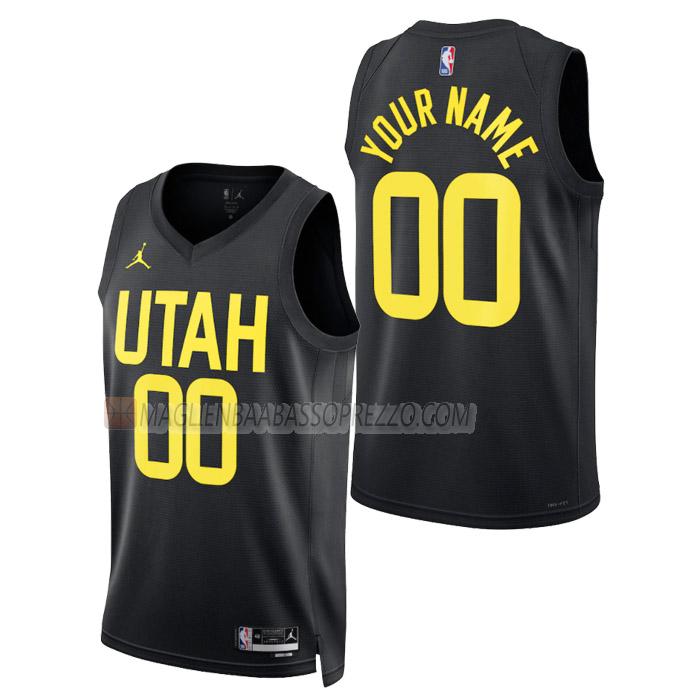 maglia custom utah jazz di uomo statement edition 2023 nero