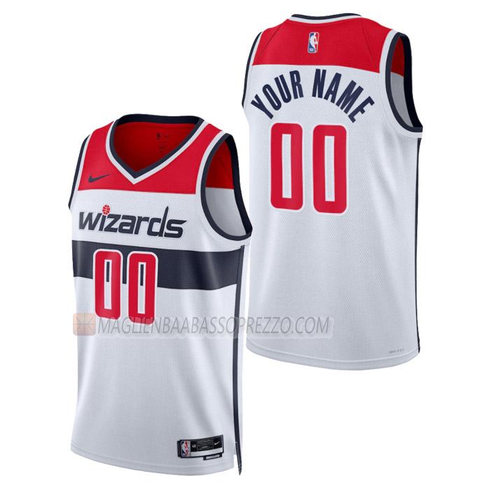 maglia custom washington wizards di uomo association edition 2023 bianco