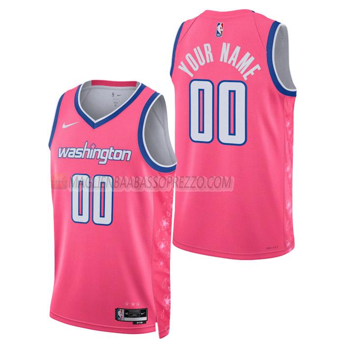 maglia custom washington wizards di uomo city edition 2023 rosa