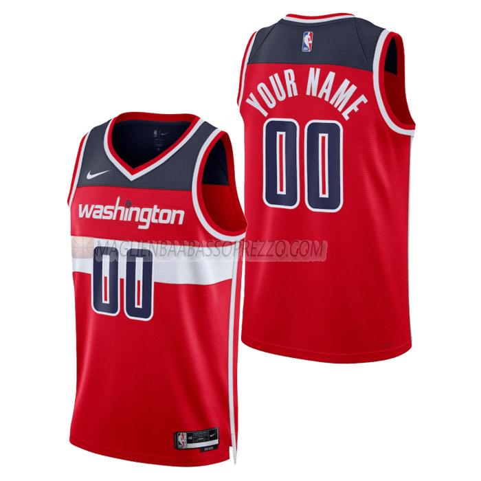 maglia custom washington wizards di uomo icon edition 2023 rosso