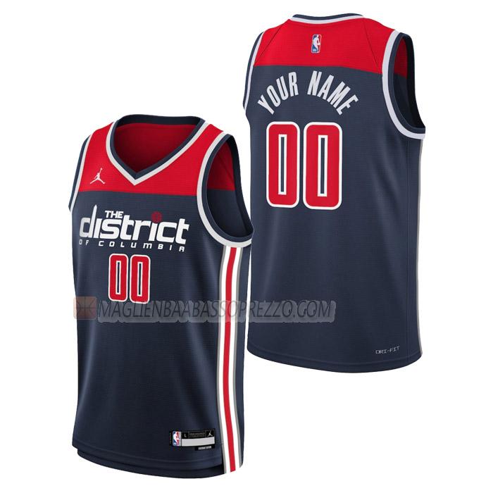 maglia custom washington wizards di uomo statement edition 2023 blu navy