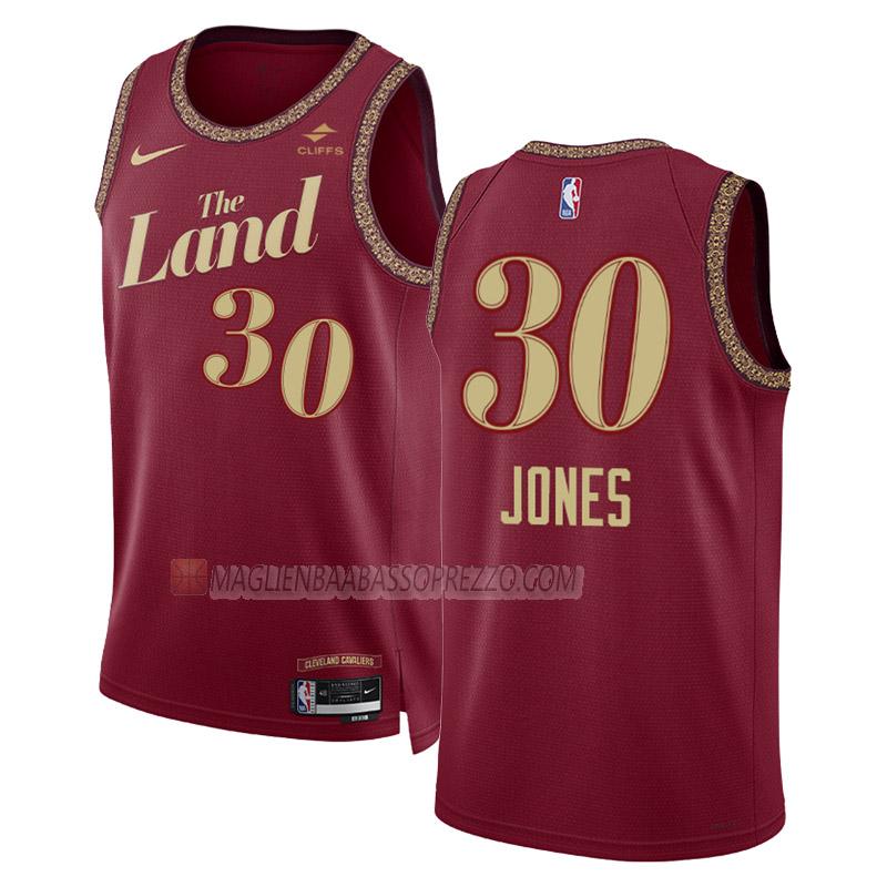 maglia damian jones cleveland cavaliers di 30 uomo city edition 2023-24 nero