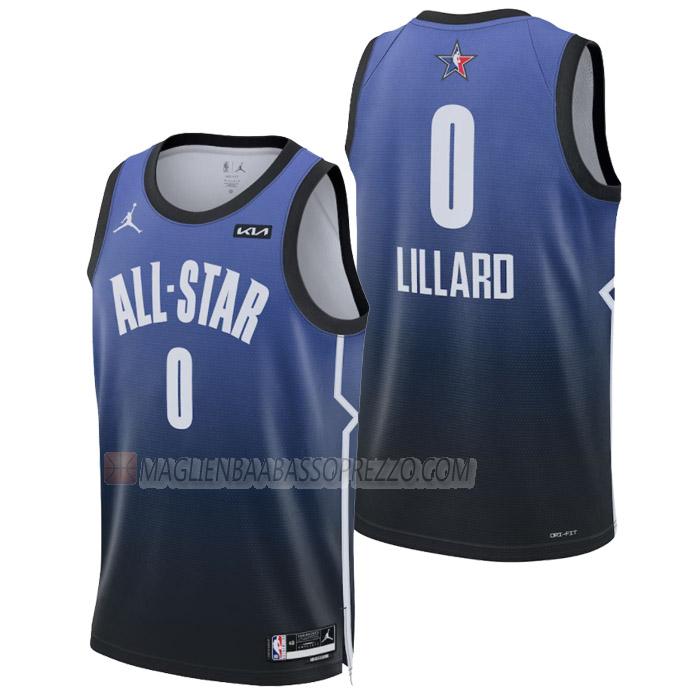 maglia damian lillard nba all-star di 0 uomo 2023 blu