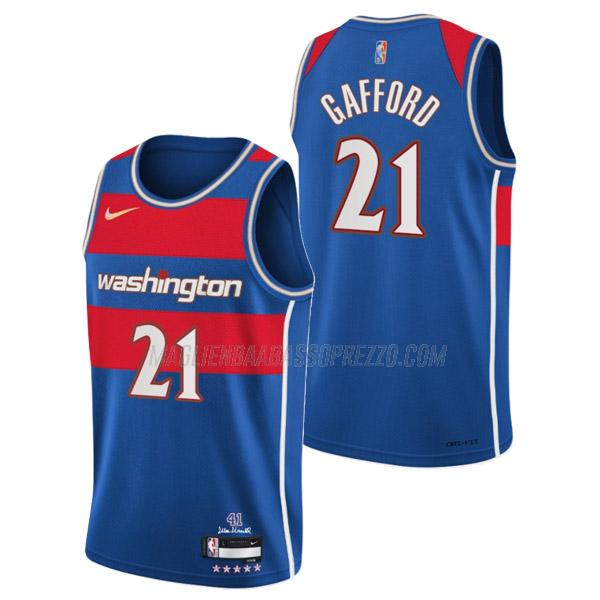 maglia daniel gafford washington wizards di 21 uomo city edition 2022 blu