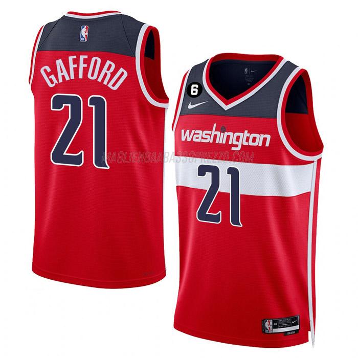 maglia daniel gafford washington wizards di 21 uomo icon edition 2023 rosso