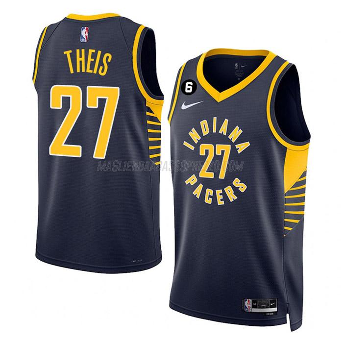 maglia daniel theis indiana pacers di 27 uomo icon edition 2023 blu navy