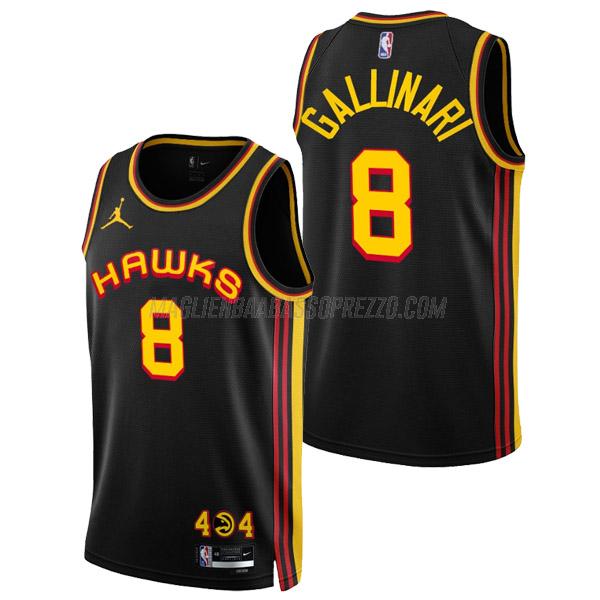 maglia danilo gallinari atlanta hawks di 8 uomo statement edition 2023 nero