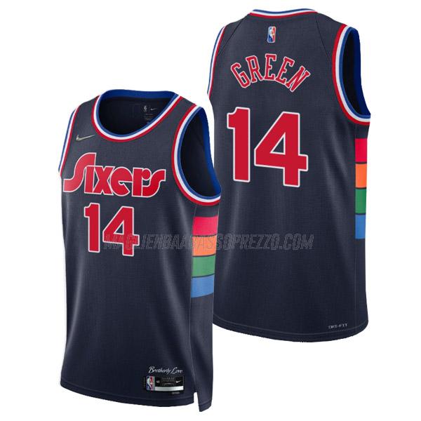 maglia danny green philadelphia 76ers di 14 uomo city edition 2022 blu navy