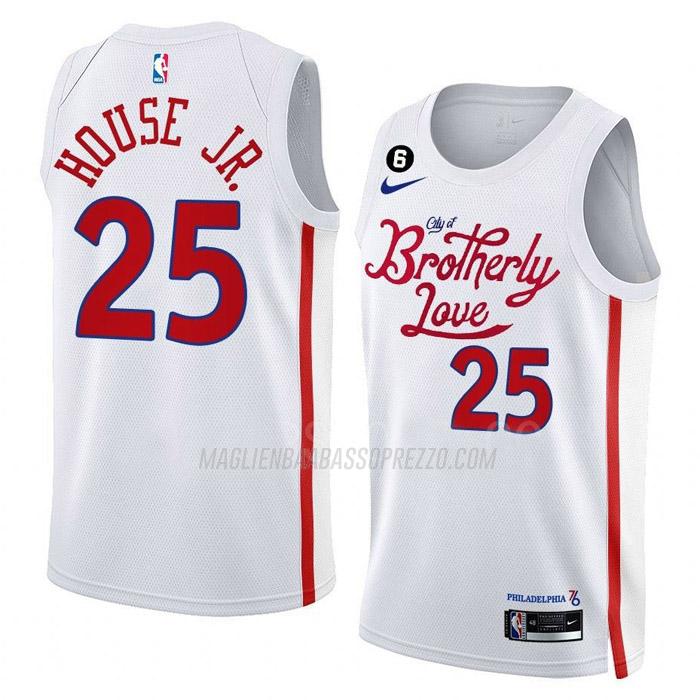 maglia danuel house jr philadelphia 76ers di 25 uomo city edition 2023 bianco