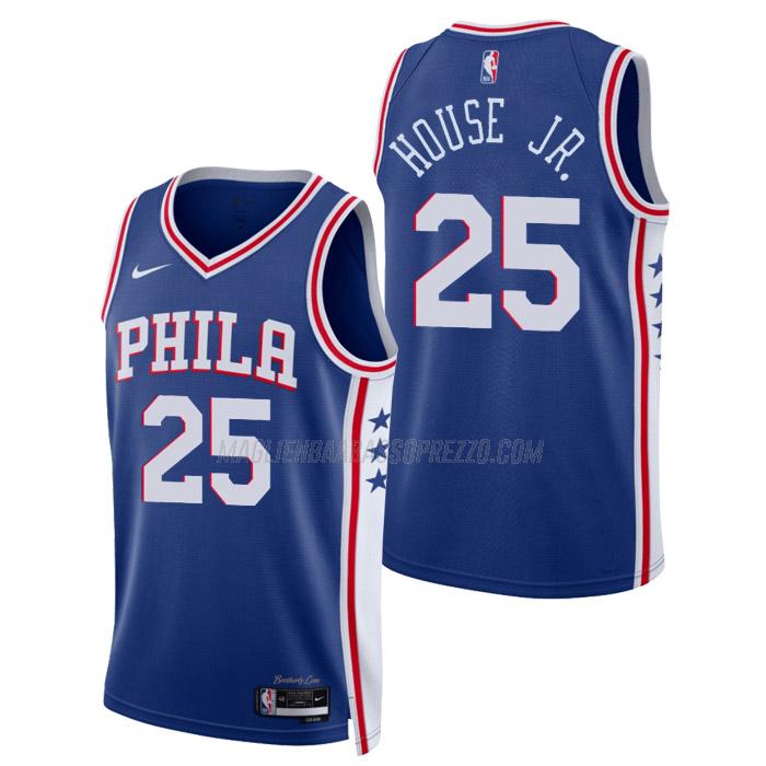 maglia danuel house jr philadelphia 76ers di 25 uomo icon edition 2023 blu