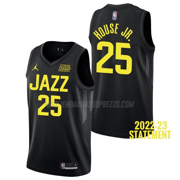 maglia danuel house jr utah jazz di 25 uomo statement edition 2023 nero