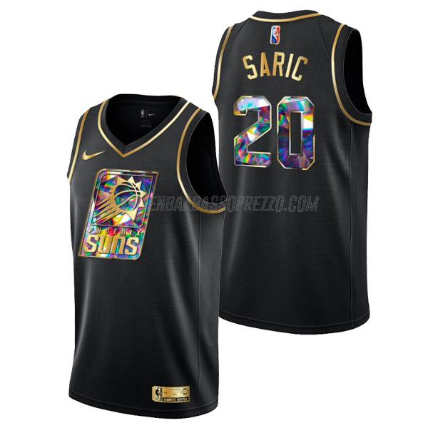 maglia dario saric phoenix suns di 20 uomo golden diamond edition 2022 nero