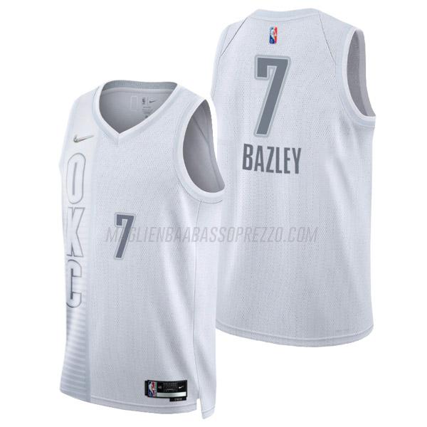 maglia darius bazley oklahoma city thunder di 7 uomo city edition 2022 bianco