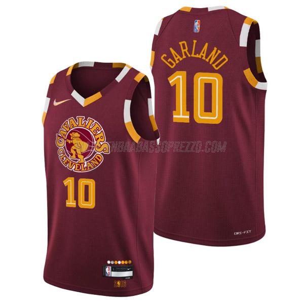 maglia darius garland cleveland cavaliers di 10 uomo city edition 2022 rosso