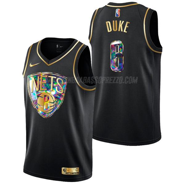 maglia david duke brooklyn nets di 6 uomo golden diamond edition 2022 nero