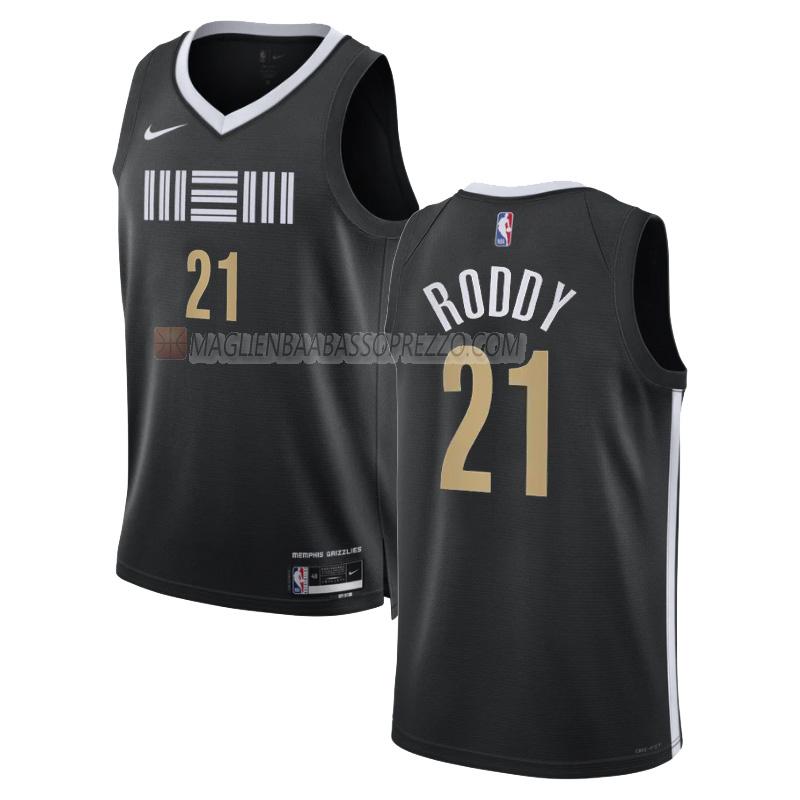 maglia david roddy memphis grizzlies di 21 uomo city edition 2023-24 nero