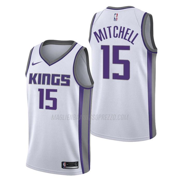 maglia davion mitchell sacramento kings di 15 uomo association edition 2023 bianco