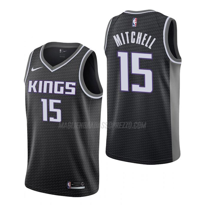 maglia davion mitchell sacramento kings di 15 uomo statement edition 2023 nero