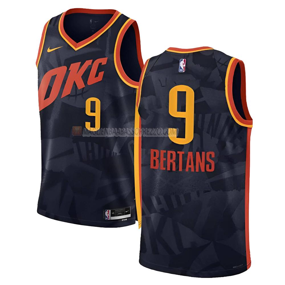 maglia davis bertans oklahoma city thunder di 9 uomo city edition 2023-24 nero