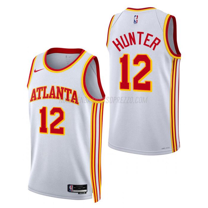 maglia de'andre hunter atlanta hawks di 12 uomo association edition 2023 bianco