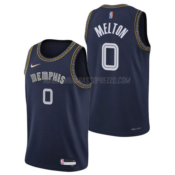 maglia de'anthony melton memphis grizzlies di 0 uomo city edition 2022 blu navy