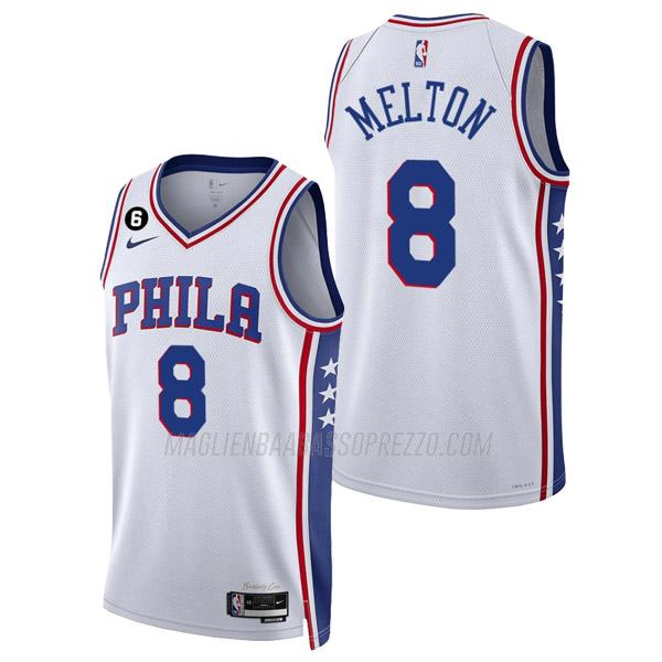 maglia de'anthony melton philadelphia 76ers di 8 uomo association edition 2023 bianco