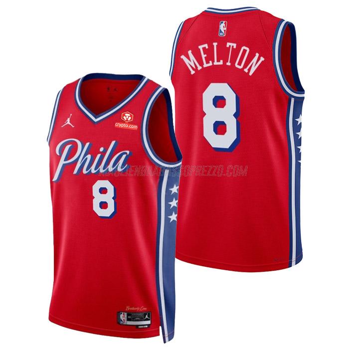 maglia de'anthony melton philadelphia 76ers di 8 uomo statement edition 2023 rosso