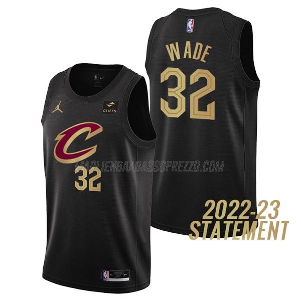 maglia dean wade cleveland cavaliers di 32 uomo statement edition 2023 nero