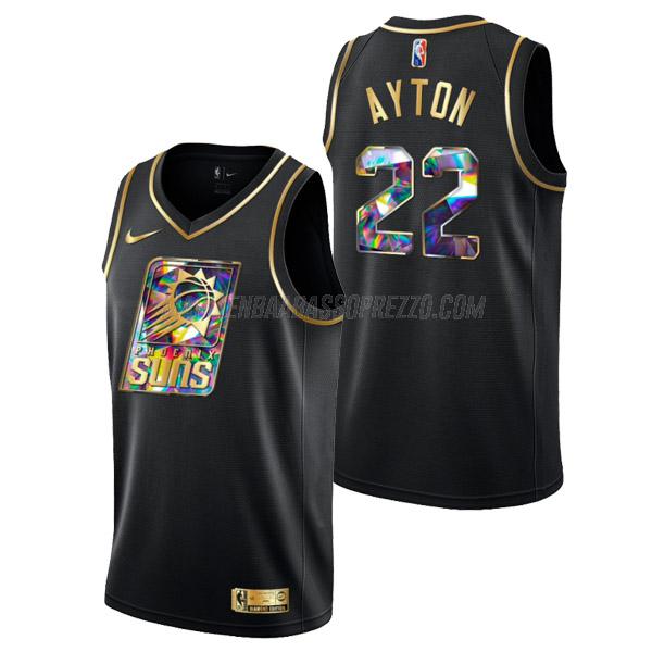 maglia deandre ayton phoenix suns di 22 uomo golden diamond edition 2022 nero