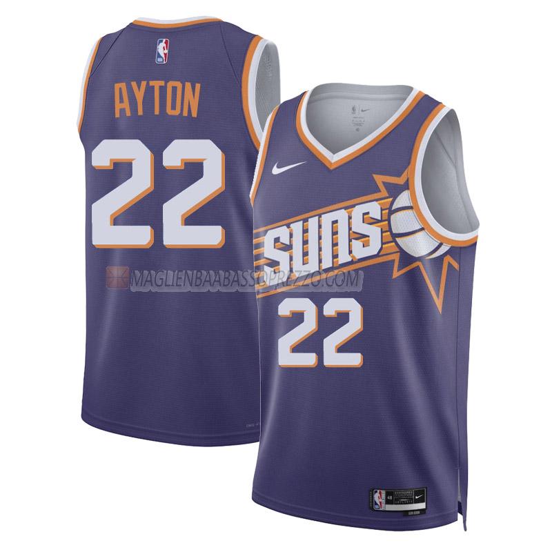 maglia deandre ayton phoenix suns di 22 uomo icon edition 2023-24 viola