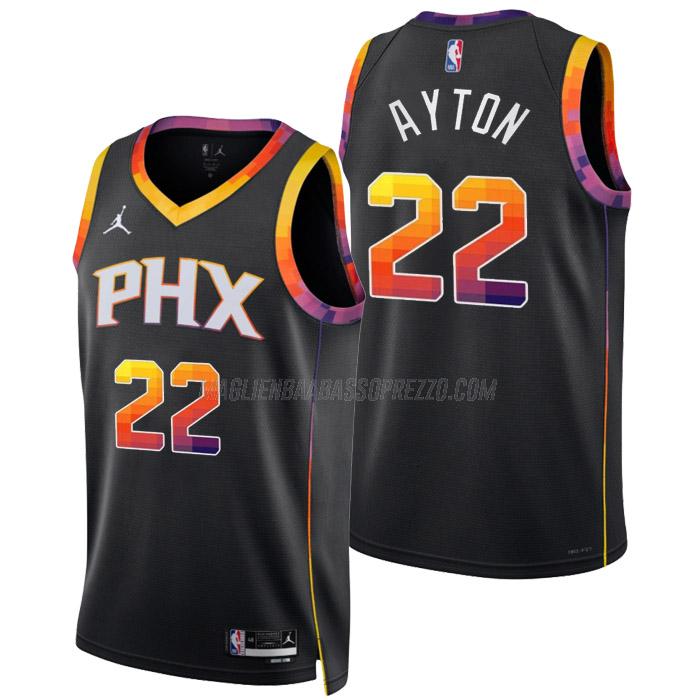 maglia deandre ayton phoenix suns di 22 uomo statement edition 2023 nero