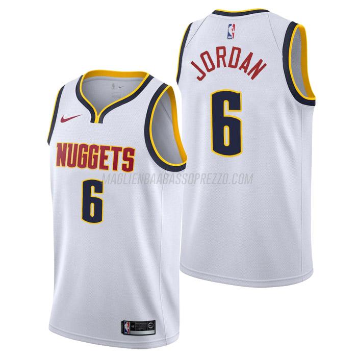 maglia deandre jordan denver nuggets di 6 uomo association edition 2023 bianco