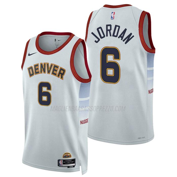 maglia deandre jordan denver nuggets di 6 uomo city edition 2023 bianco